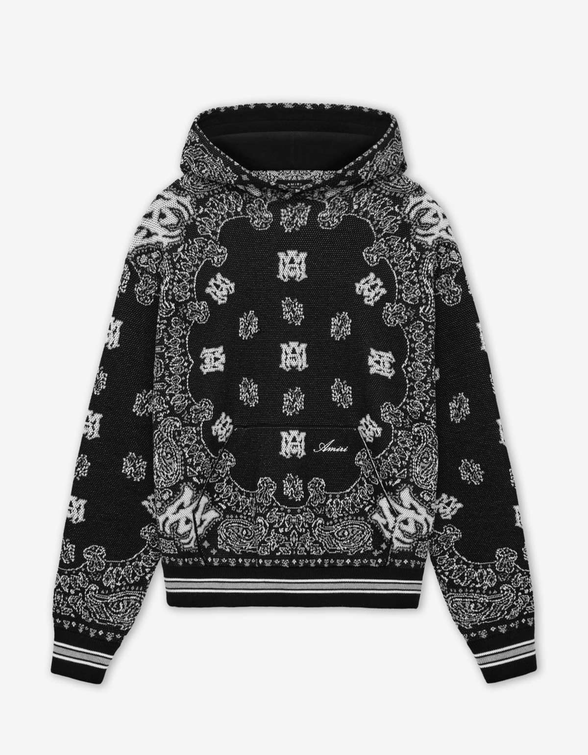Amiri Black Bandana Hoodie S Black