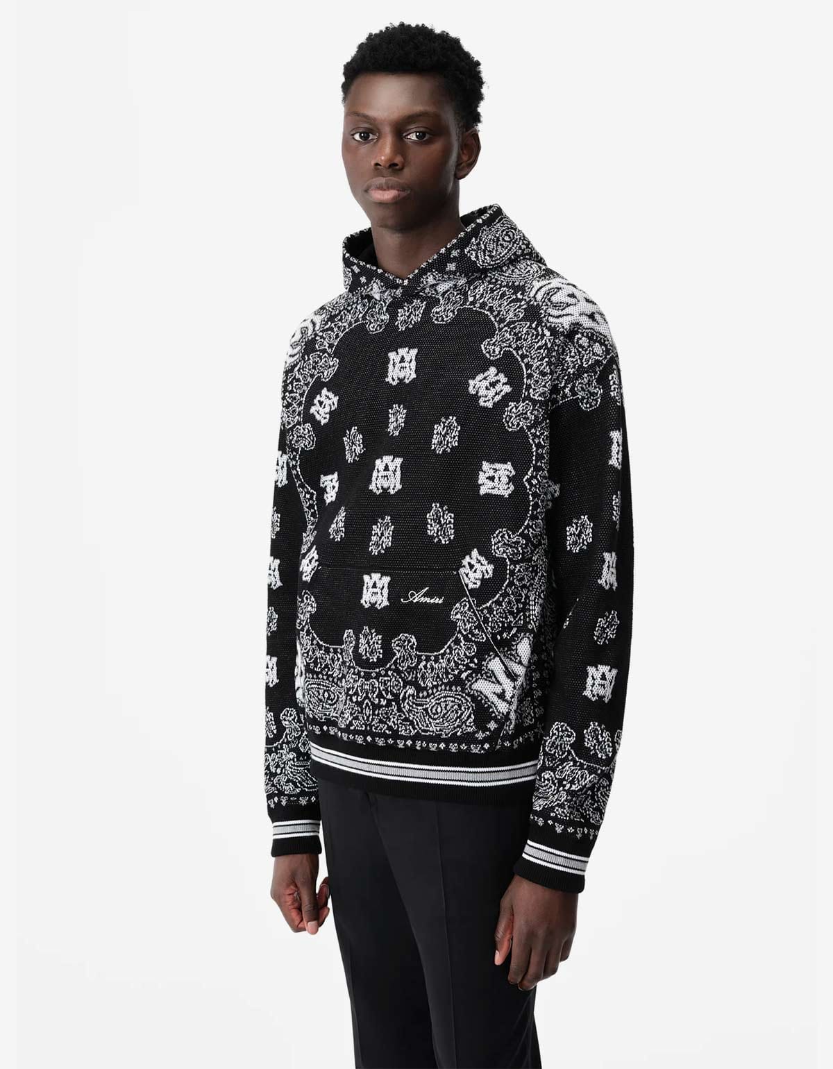 Amiri Black Bandana Hoodie S Black