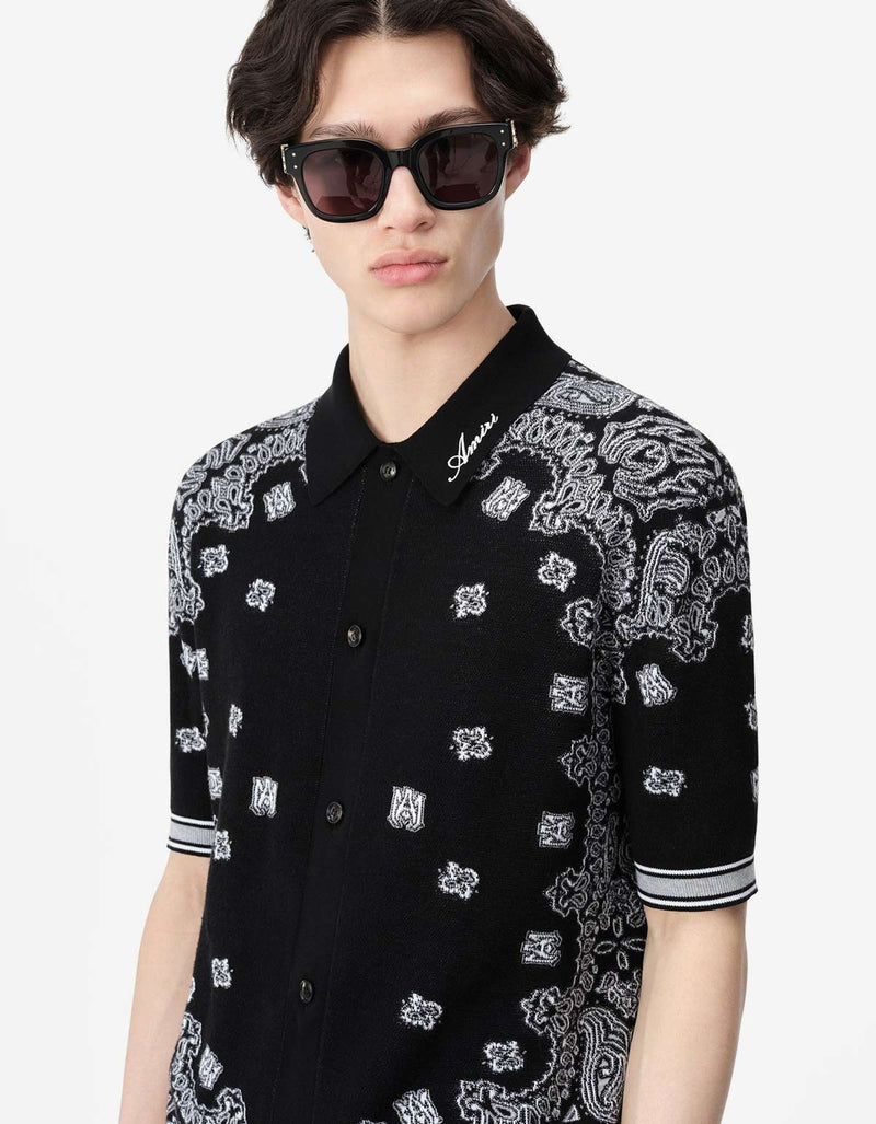 Amiri Amiri Black Bandana Polo T-Shirt