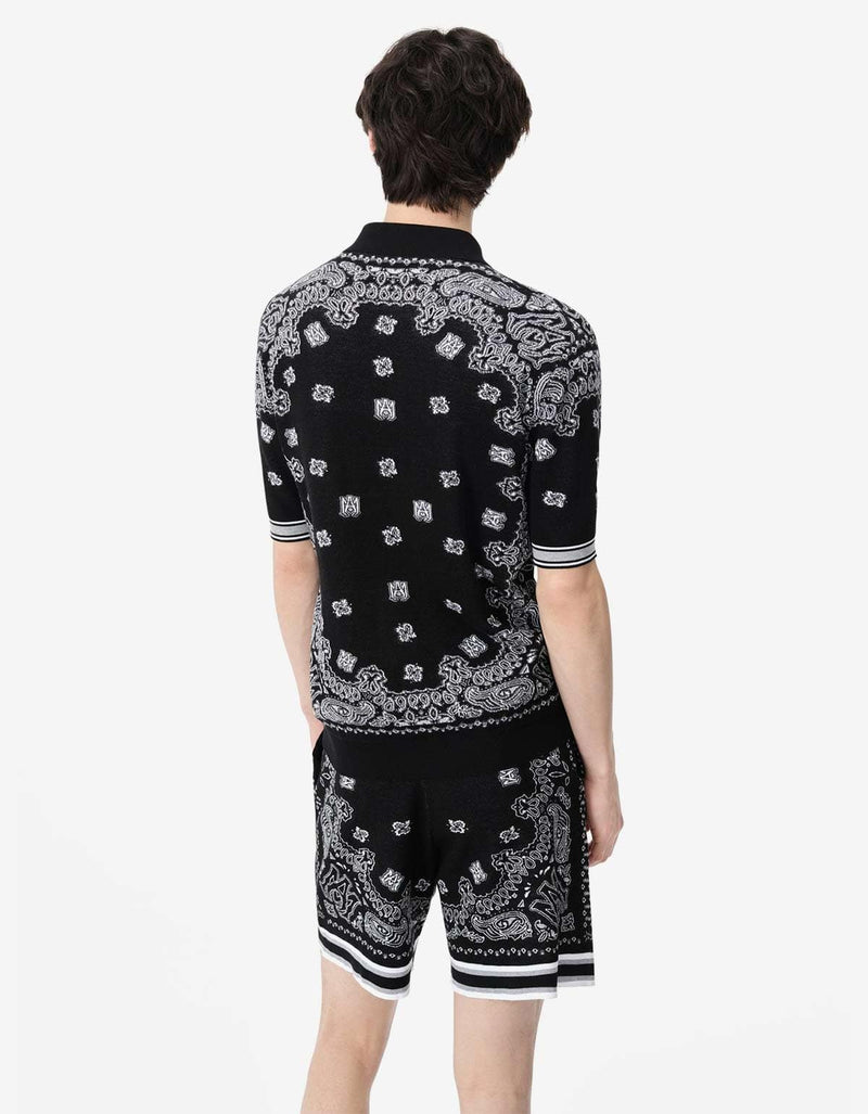 Amiri Amiri Black Bandana Polo T-Shirt