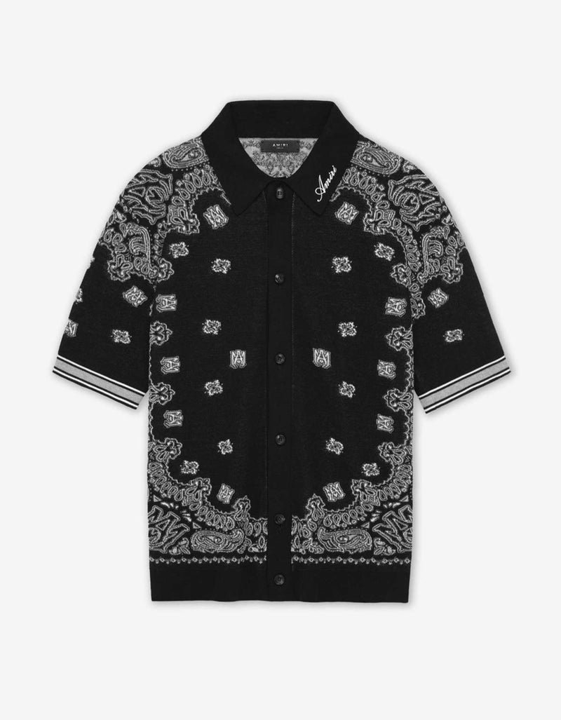 Amiri Amiri Black Bandana Polo T-Shirt