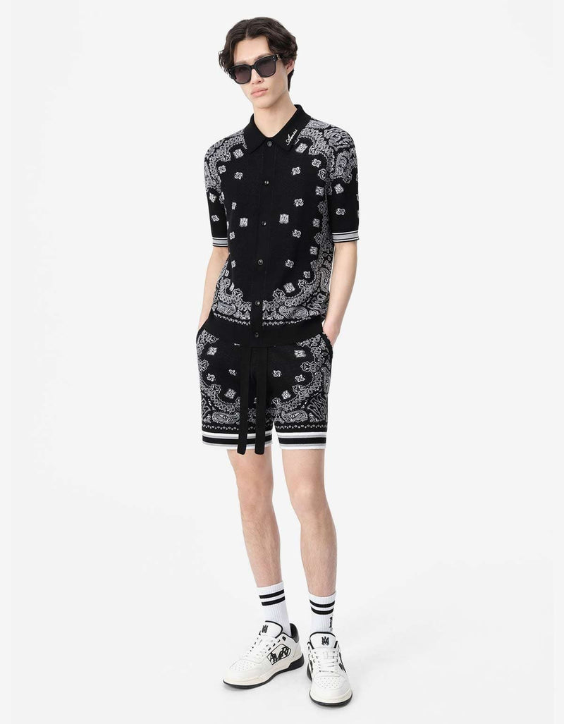 Amiri Amiri Black Bandana Polo T-Shirt