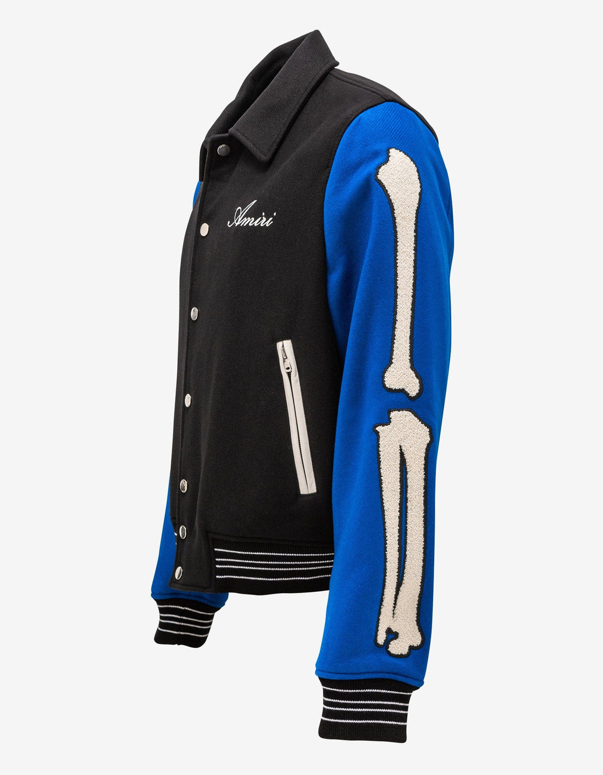 Amiri Amiri Black & Blue Bones Varsity Jacket