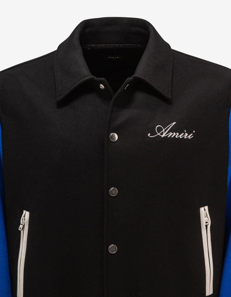 Amiri Amiri Black & Blue Bones Varsity Jacket
