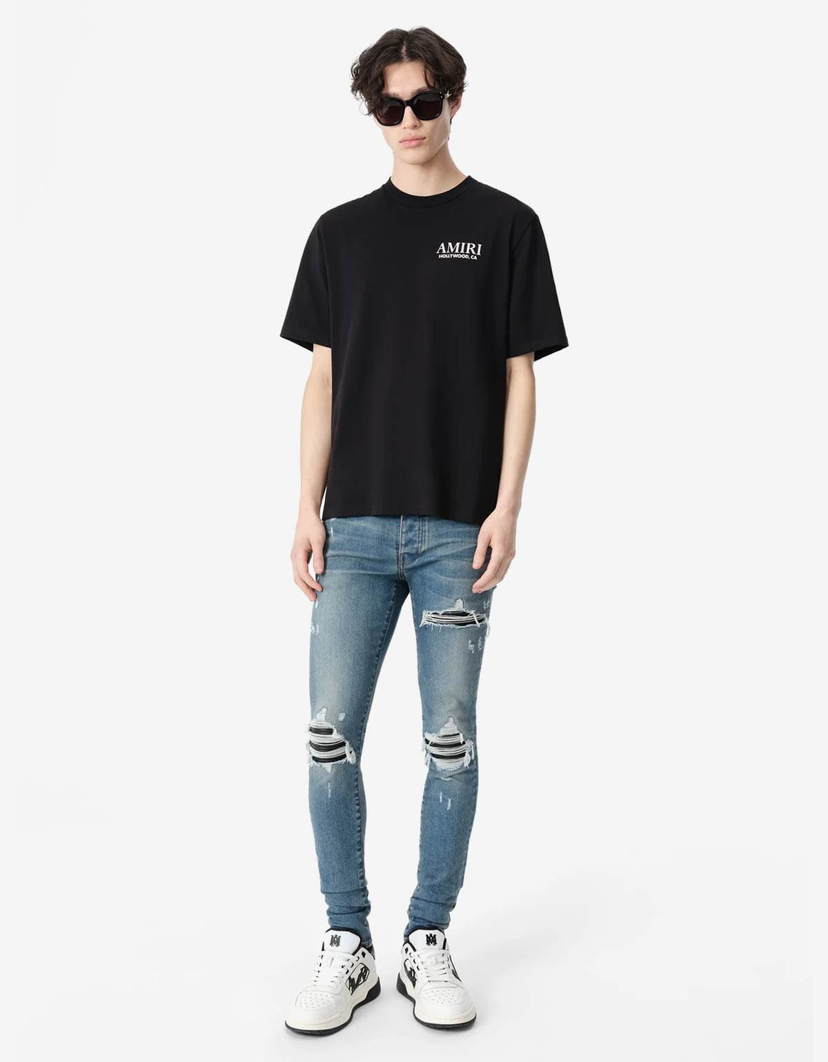 【AMIRI】ボーンズ スタック コットン Tシャツ (ブラック) AMIRI Bones Stacked Tシャツ | ブラック | FARFETCH JP