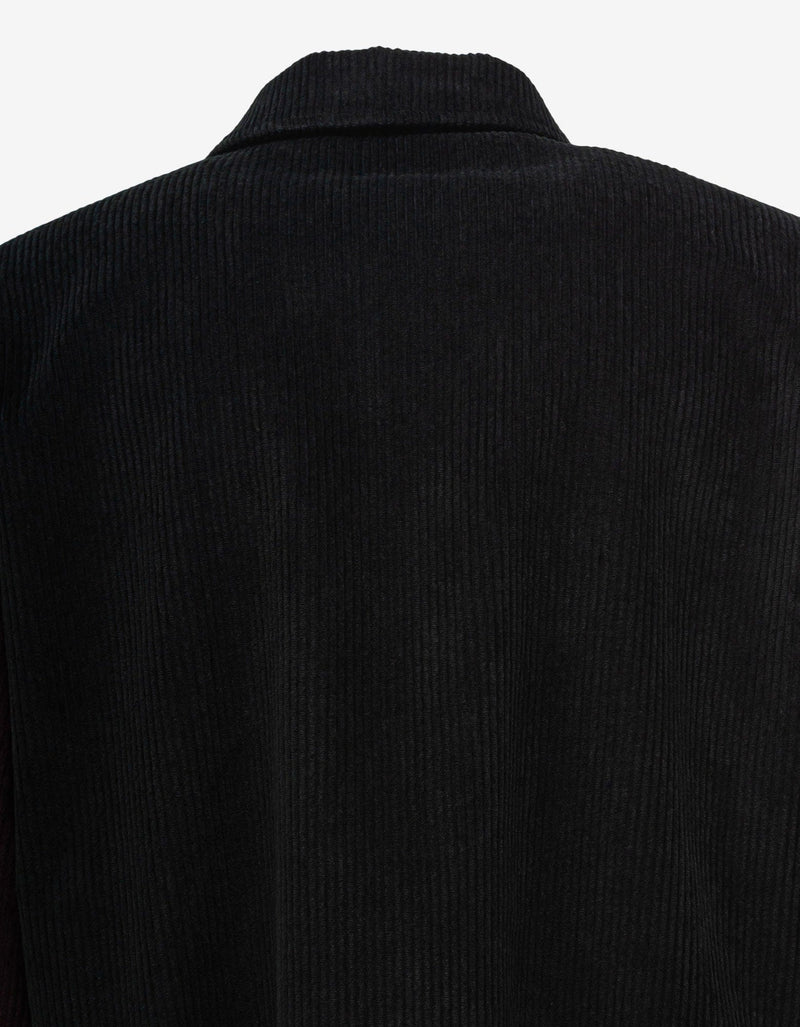 Amiri Amiri Black & Burgundy Corduroy Bones Varsity Jacket