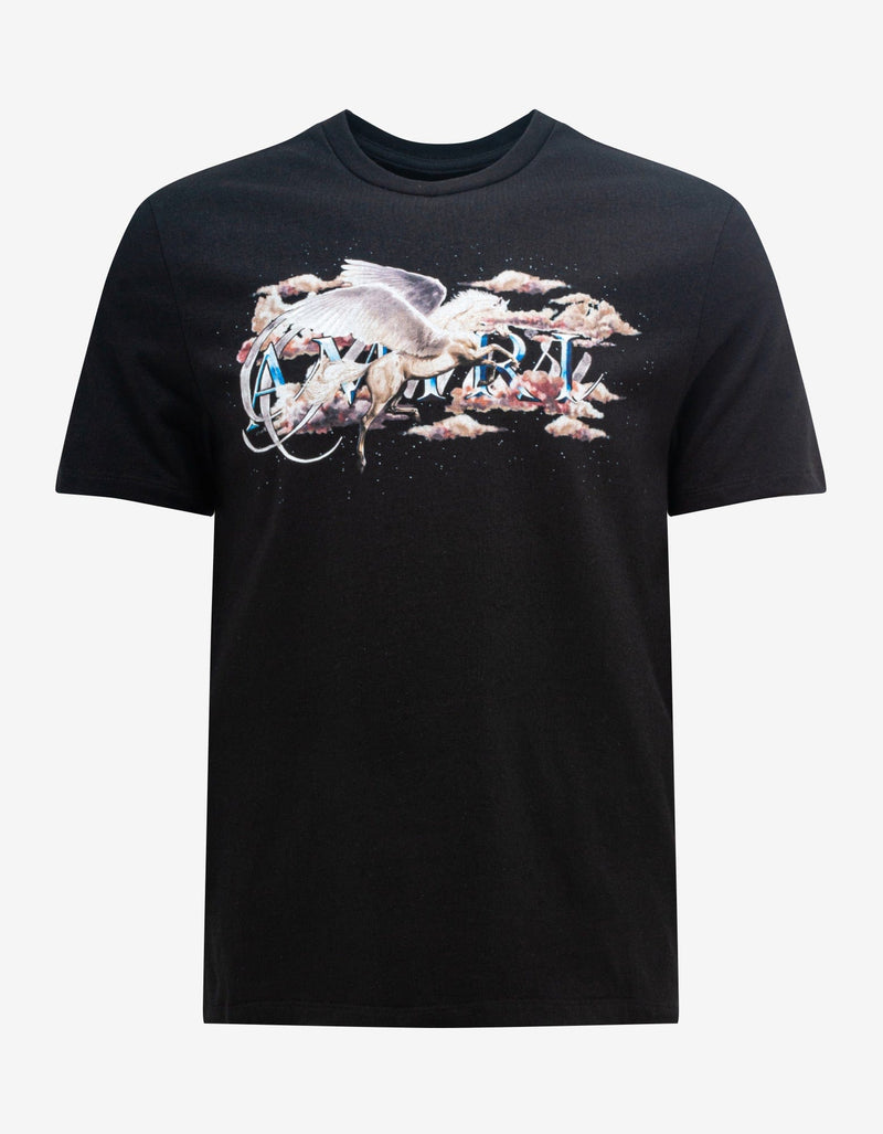 Amiri Amiri Black Pegasus Script Logo T-Shirt