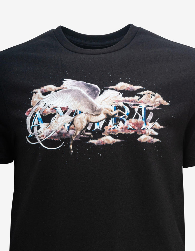 Amiri Amiri Black Pegasus Script Logo T-Shirt