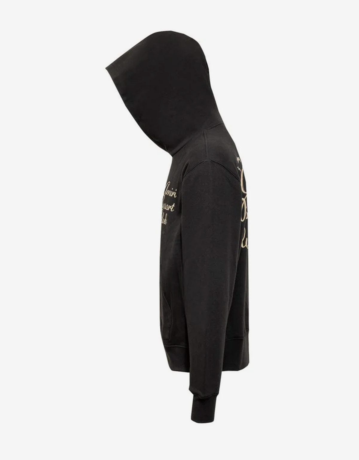 Amiri Black Twisted Palms Hoodie | Lurex Embroidery | 100% Cotton