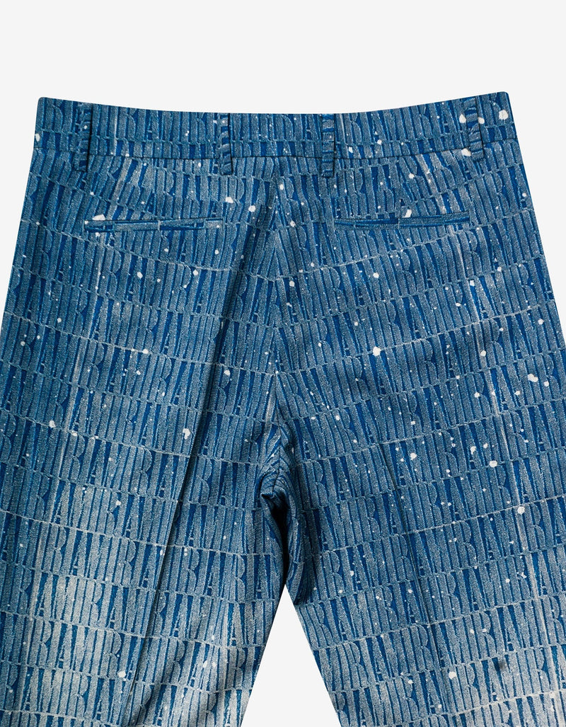 Amiri Amiri Blue Gradient Repeat Amiri Kick Flare Trousers
