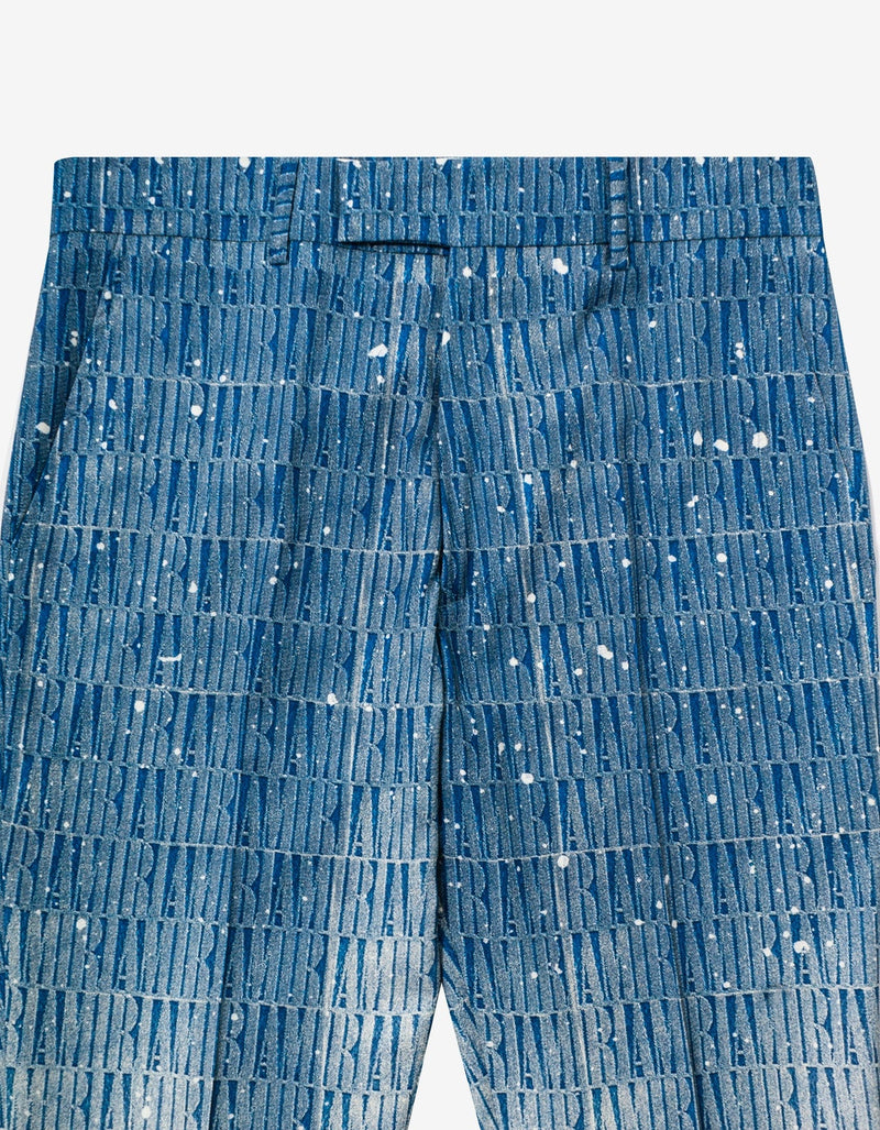 Amiri Amiri Blue Gradient Repeat Amiri Kick Flare Trousers