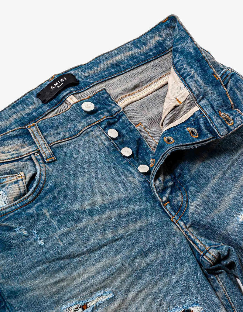 Amiri Amiri Jeans Leopard Thrasher Clay Indigo