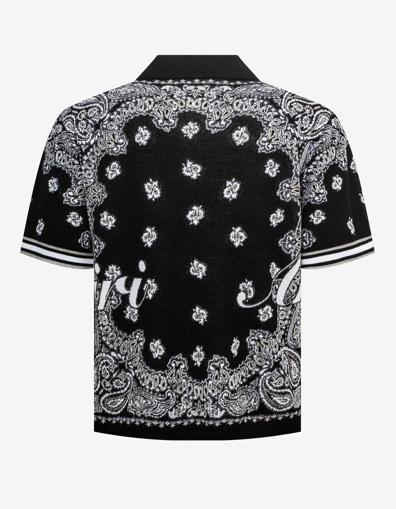 Amiri Black Bandana Polo T-Shirt