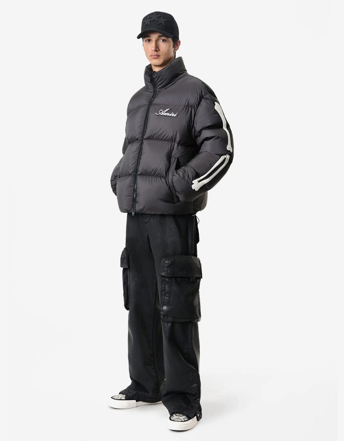 Amiri Black Bones Down Jacket – Zoo Fashions