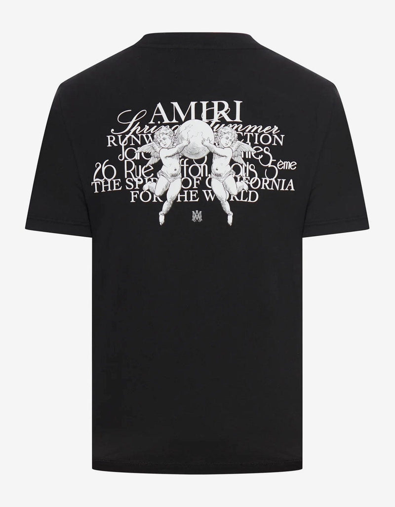 Amiri Black Cherub Text Logo T-Shirt