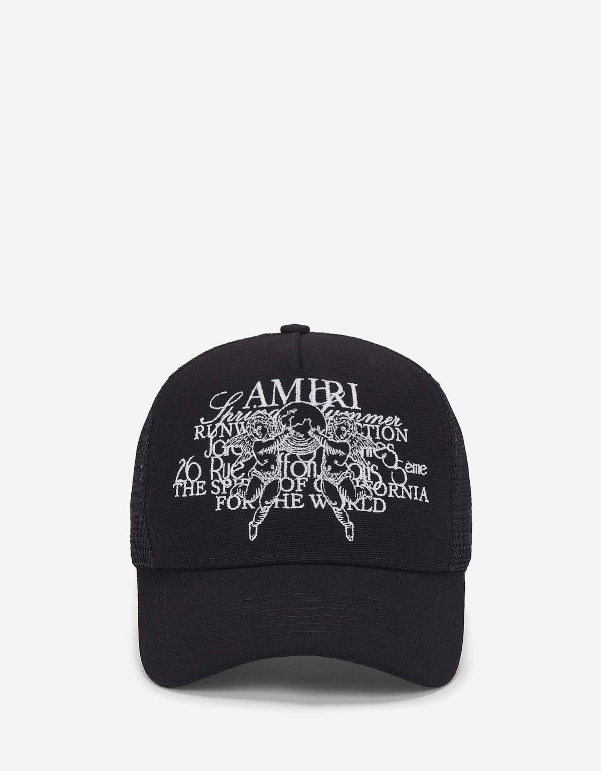 Amiri Black Cherub Trucker Hat