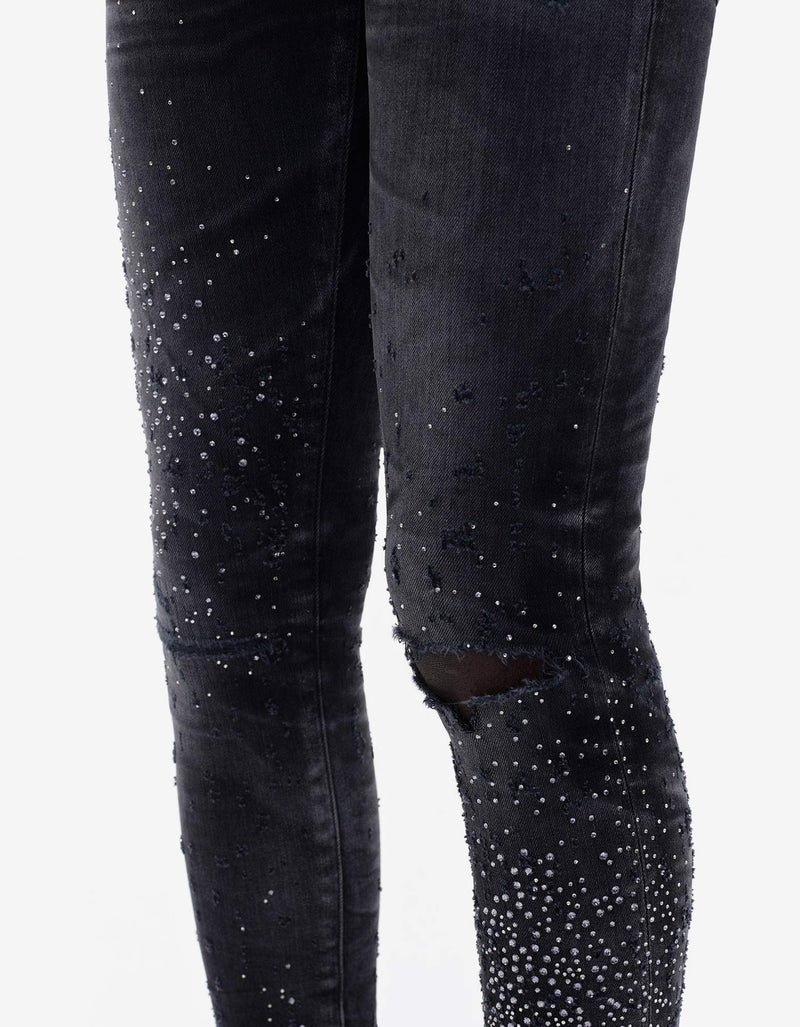 Amiri Black Crystal Shotgun Jeans
