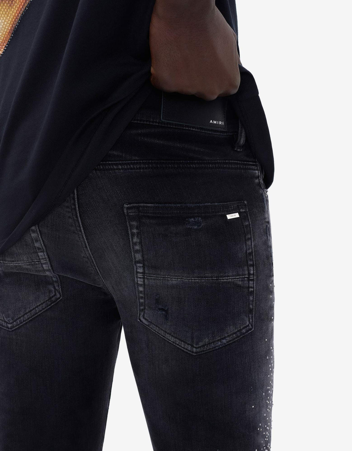 Amiri Black Crystal Shotgun Jeans