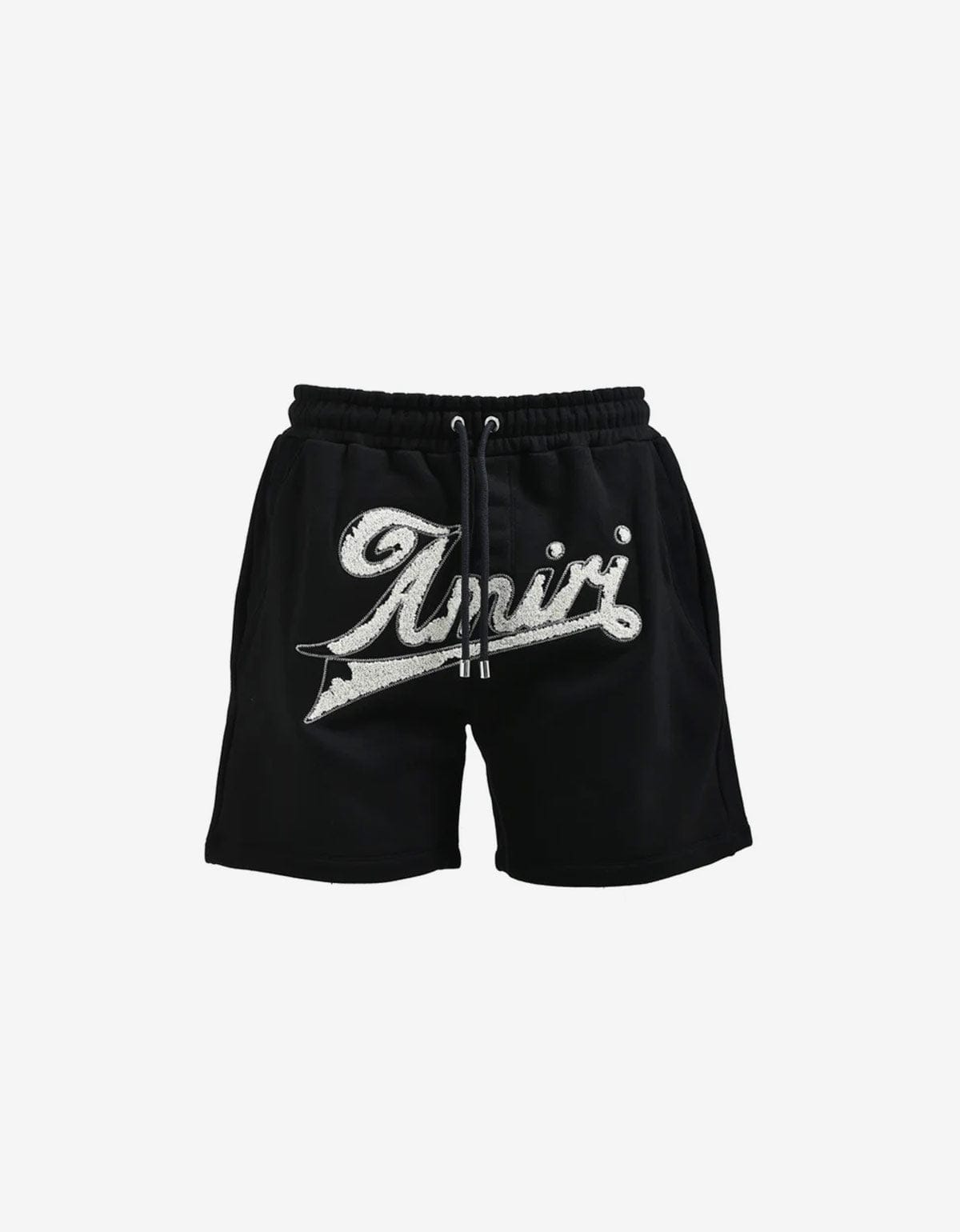 Amiri Black Distressed Logo Shorts