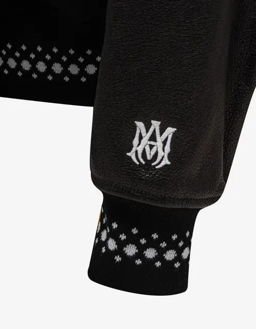 Amiri x DJ Premier Black Varsity Jacket | Wool Melton & Leather Amiri x DJ Premier Black Varsity Jacket | Wool Melton & Leather