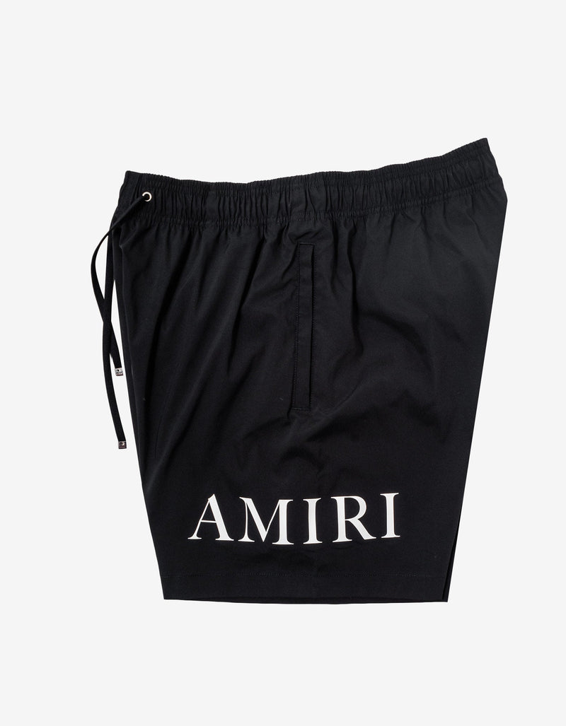 Amiri Black Double Logo Swim Shorts