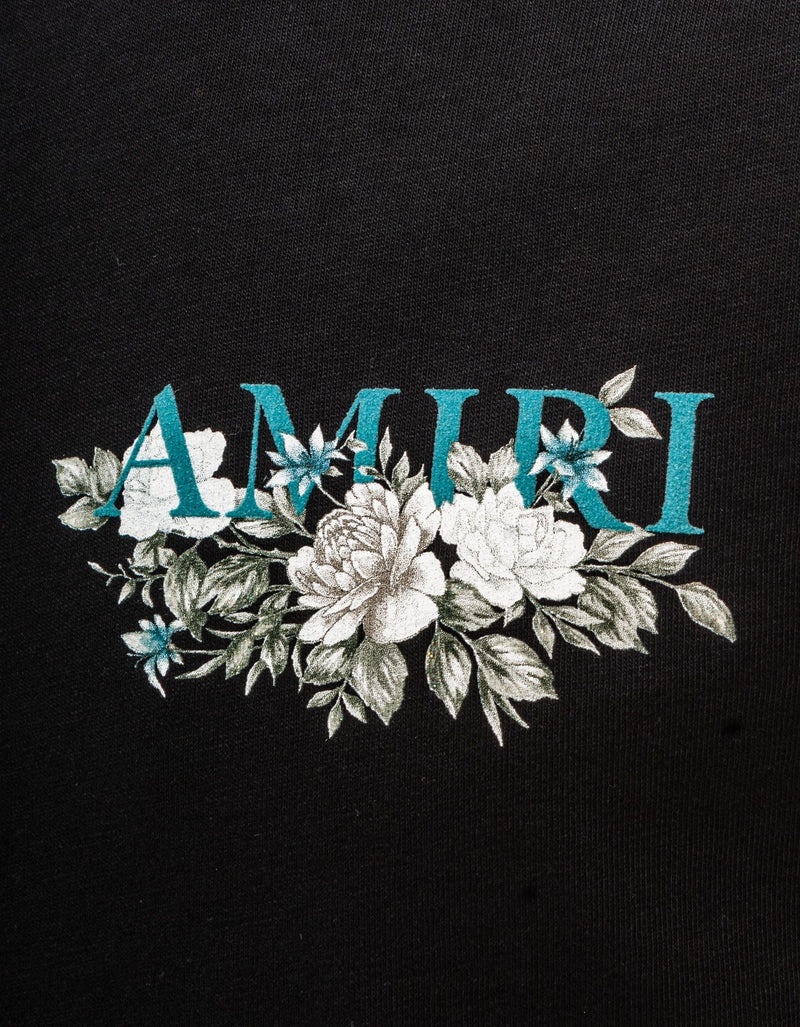 Amiri Black Floral Amiri Logo T-Shirt