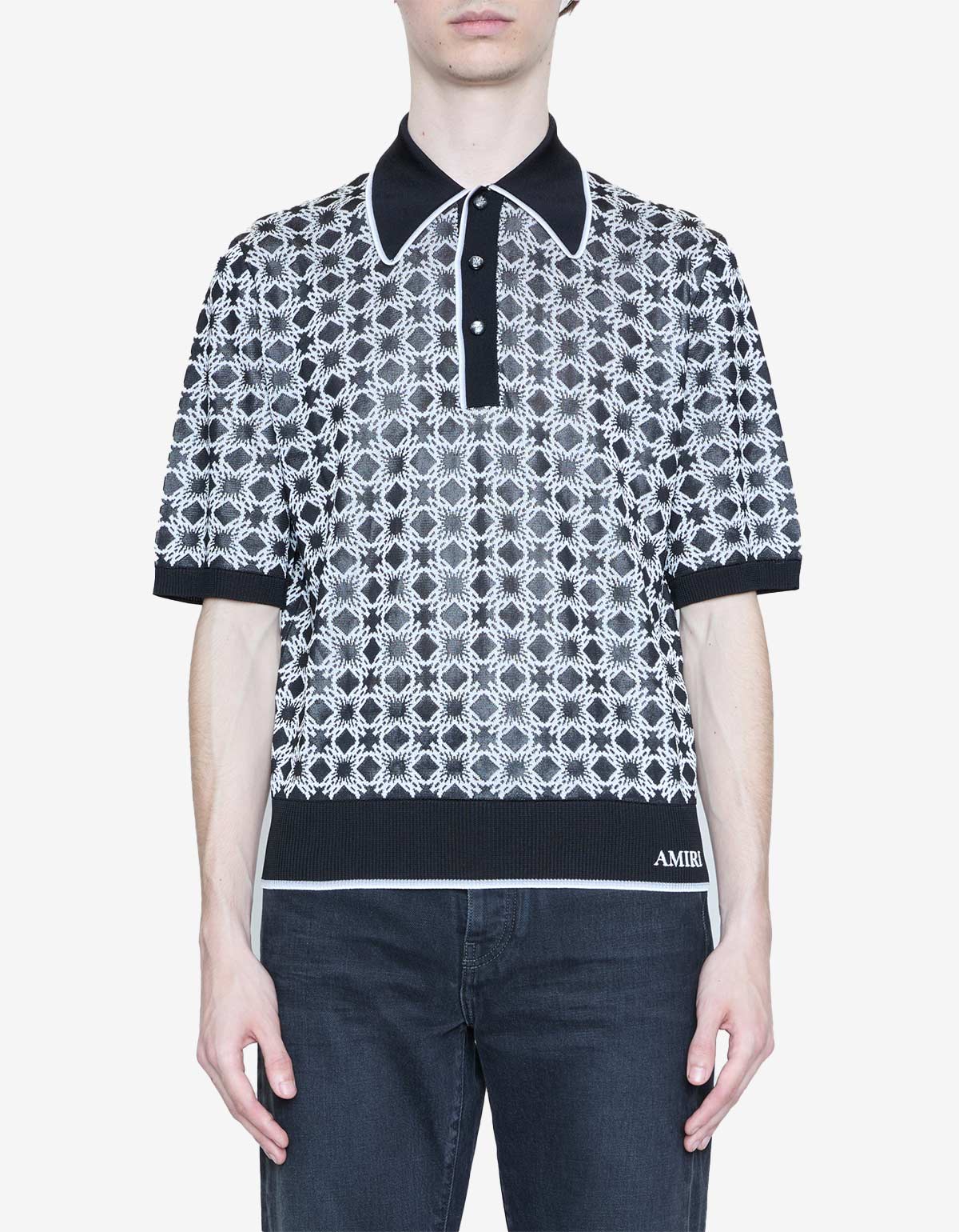 Amiri Black MA Quad Polo T-Shirt