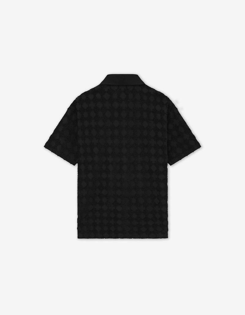 Amiri Black MA Quad Towelling Polo Shirt
