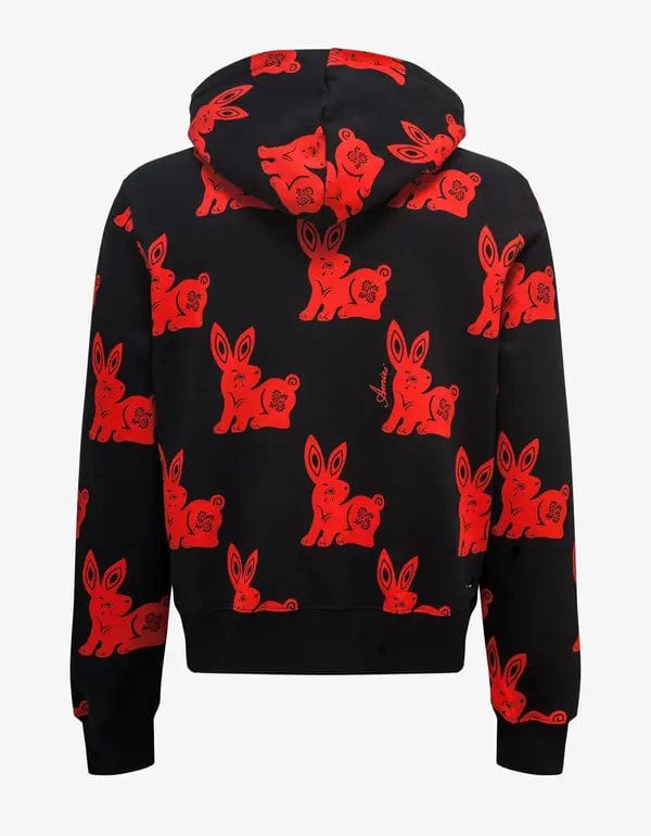 Amiri Black Rabbit Allover Hoodie