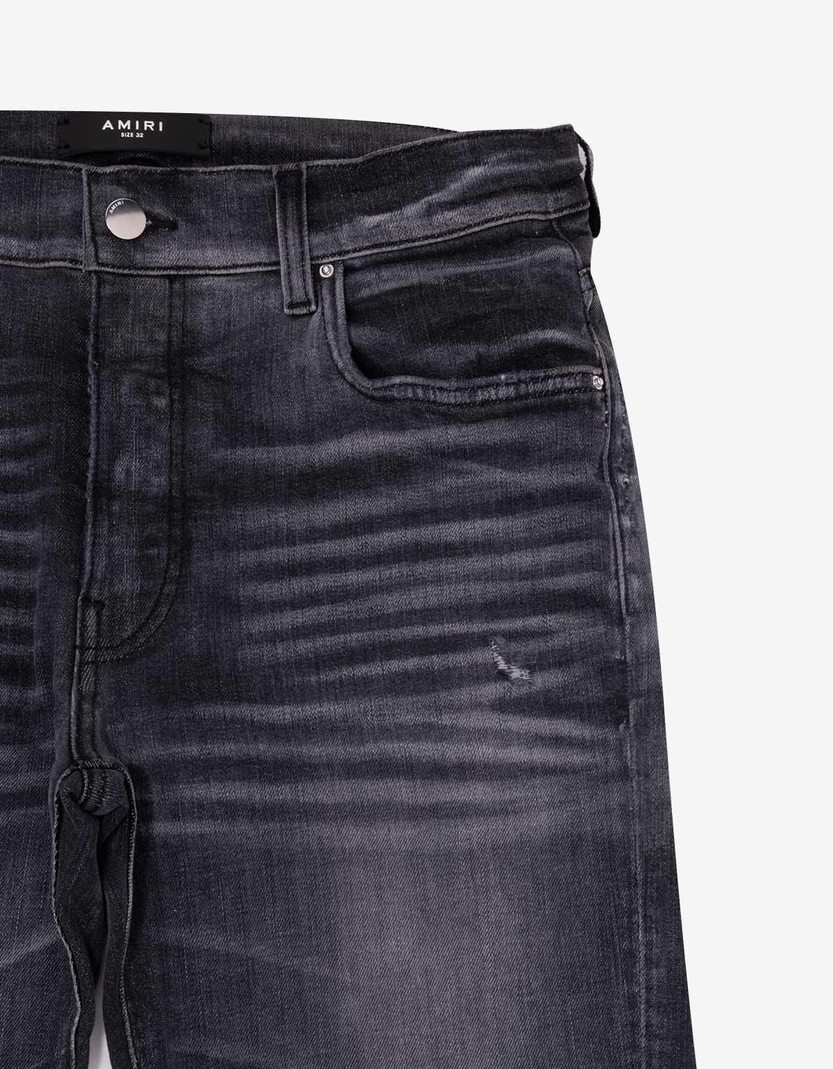 Amiri Black Staggered Logo Jeans