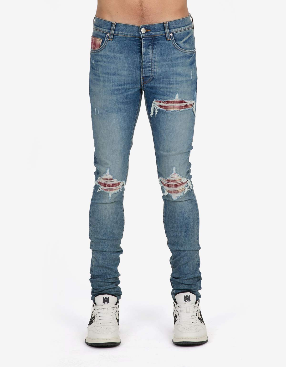 Amiri Blue MA Quad Plaid MX1 Jeans 32 Blue