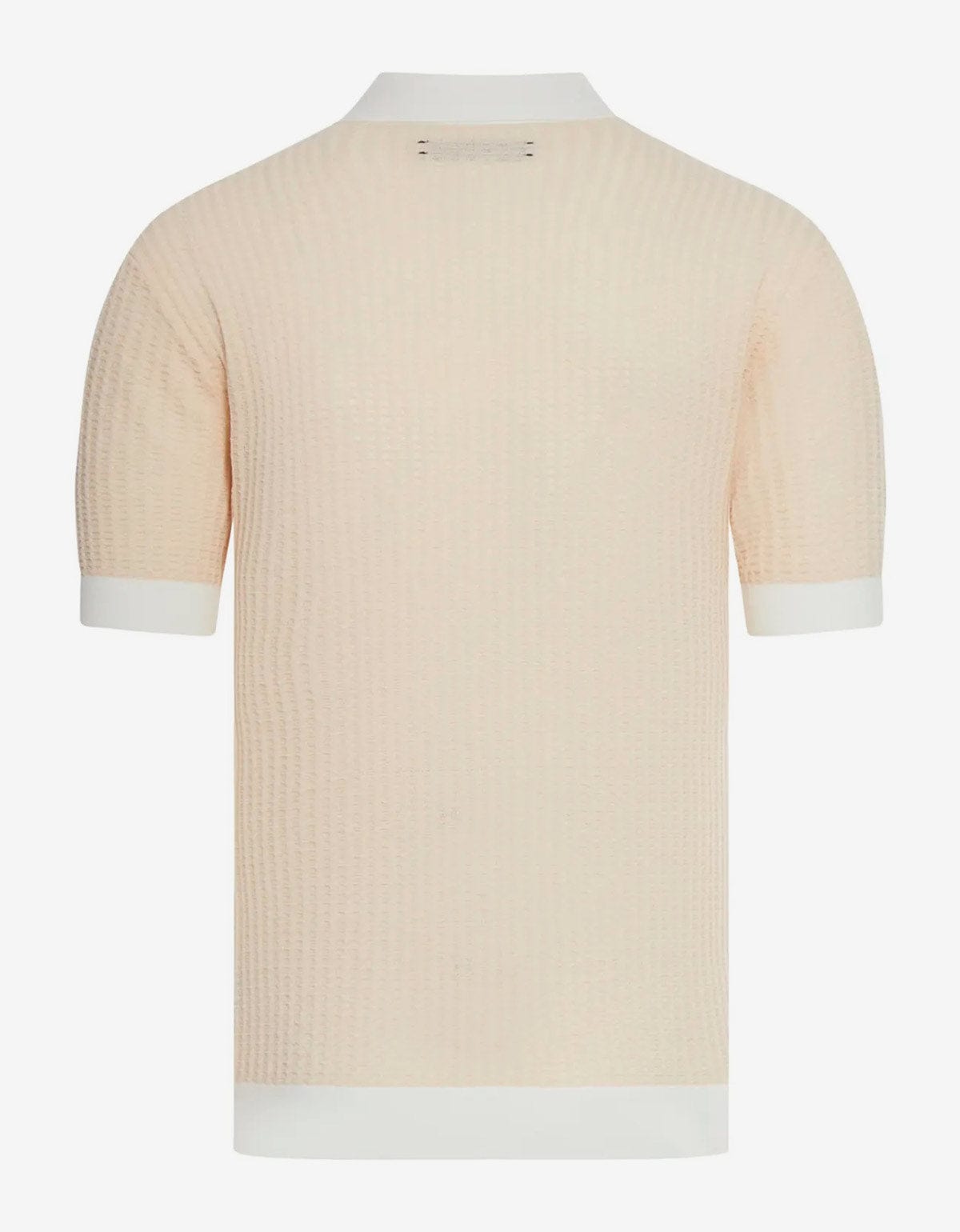 Amiri Cream Waffle Stitch Polo T-Shirt
