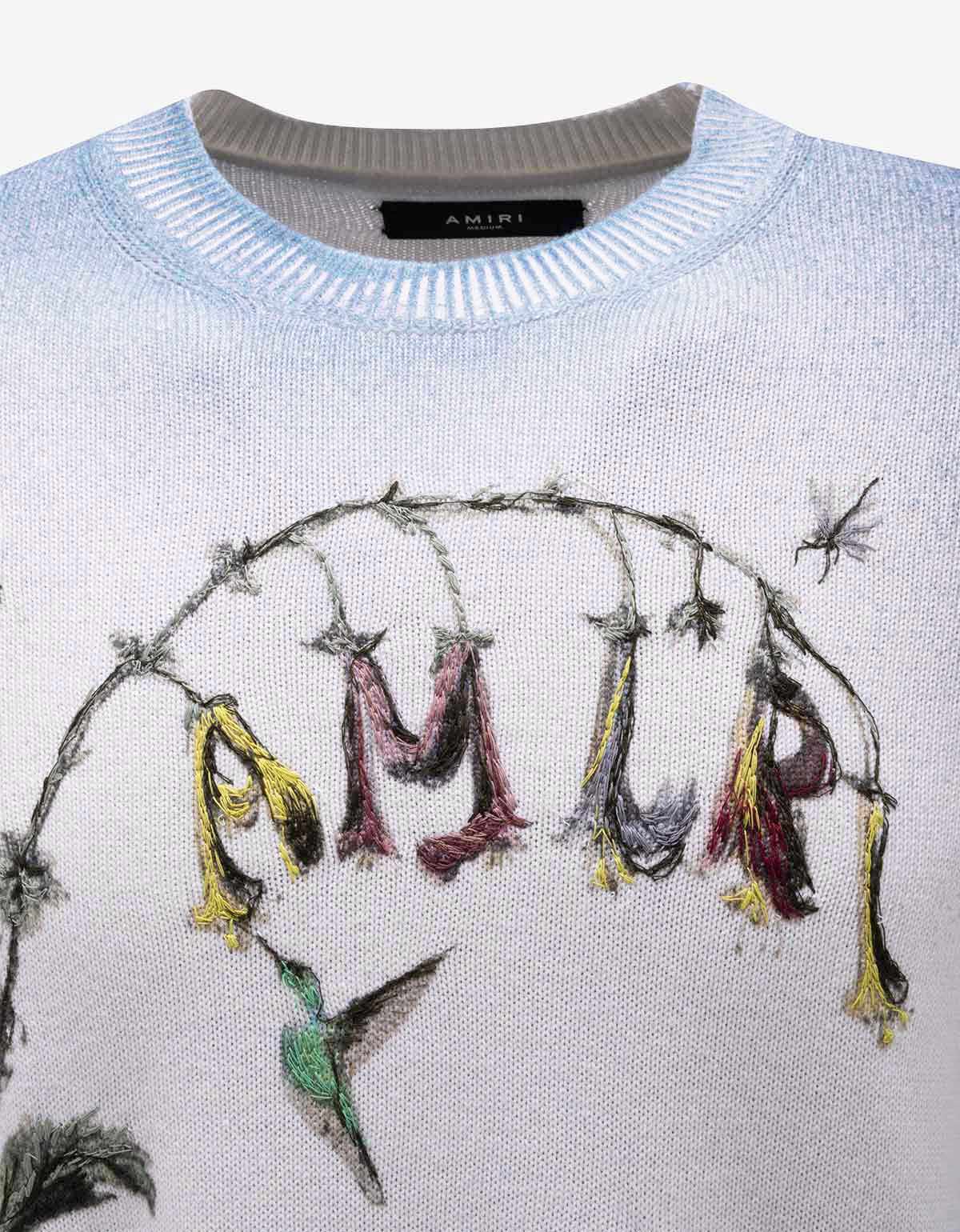 Amiri Embroidered Hummingbird Sweater