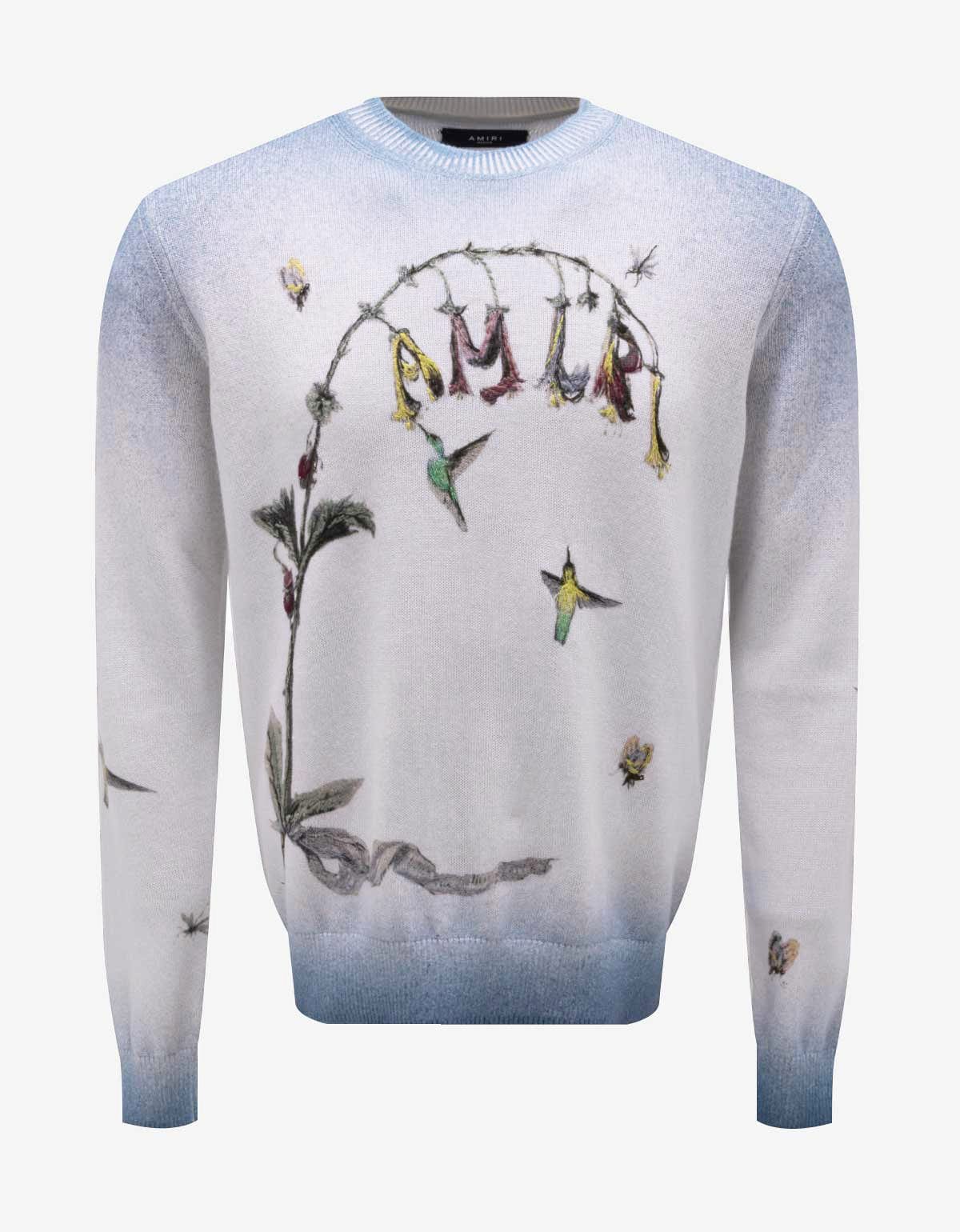 Amiri Embroidered Hummingbird Sweater