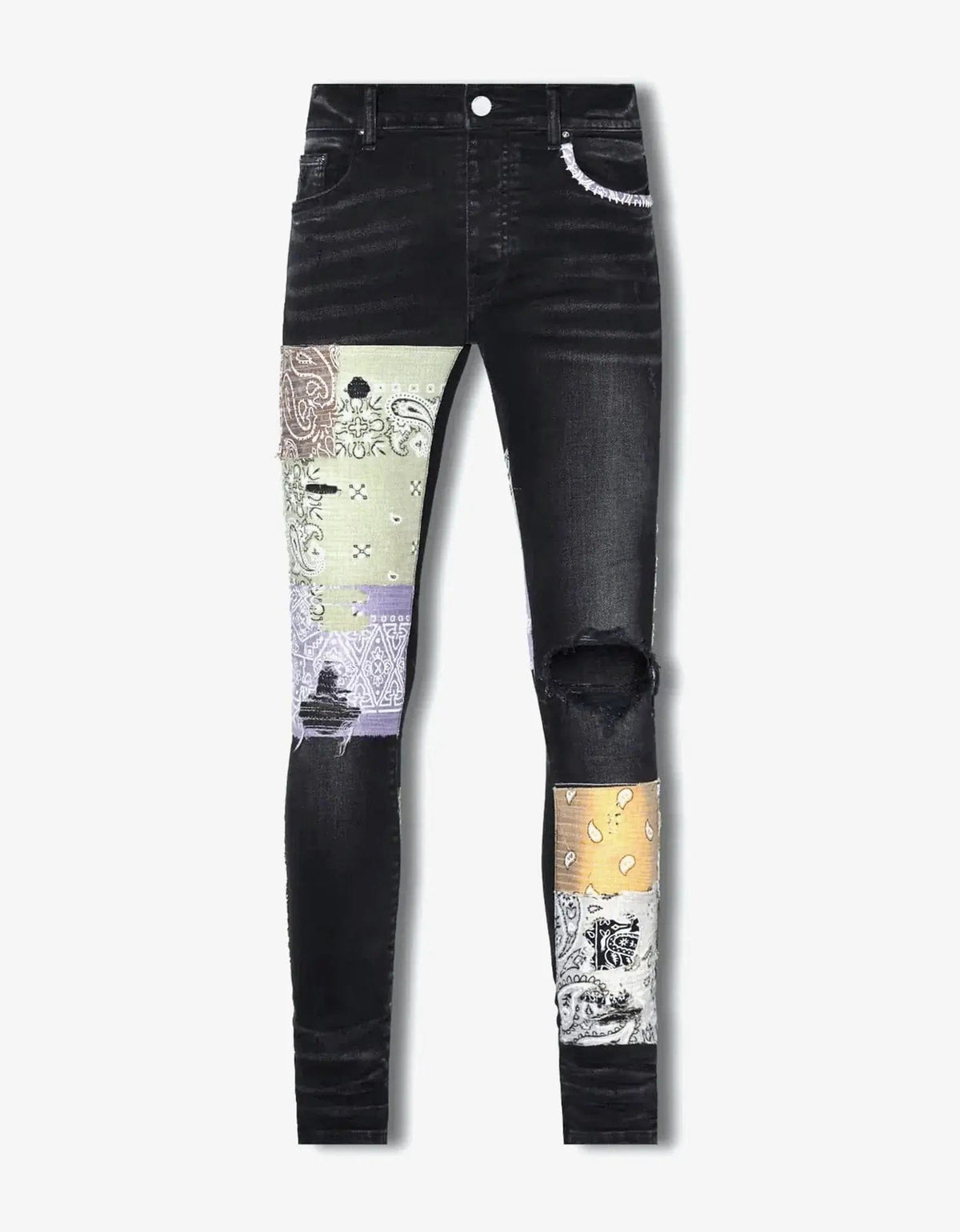 Amiri Jeans Bandana Art Patch Aged Black 30 Black