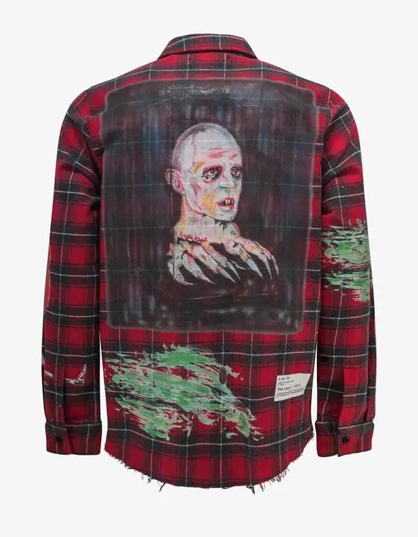 関送込【AMIRI (アミリ)】X WES LANG BLOOD '38 チェックシャツ Amiri Wes Lang Blood '38 Red Check Shirt – Zoo Fashions