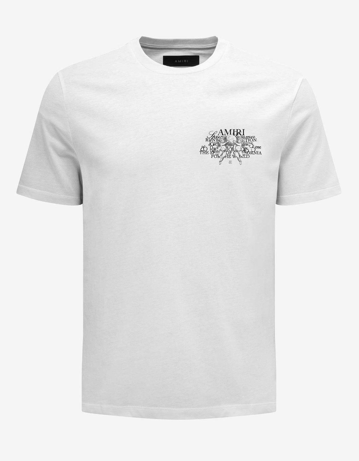 Amiri White Cherub Text Logo T-Shirt