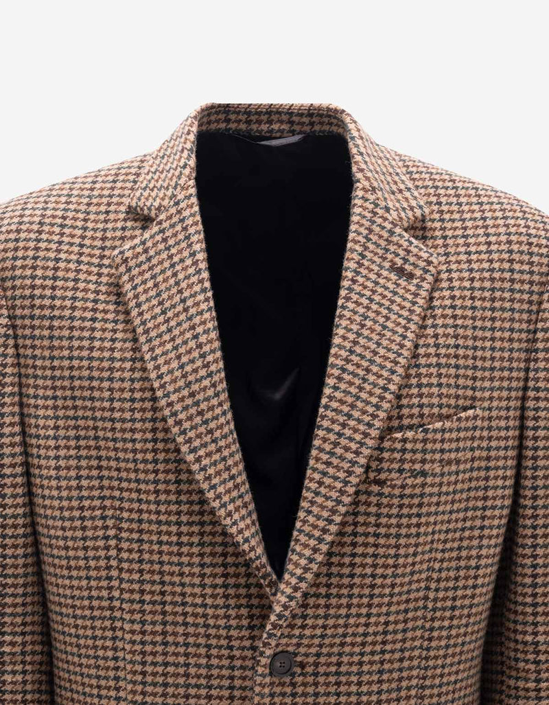Balenciaga Balenciaga Beige Houndstooth Blazer Jacket