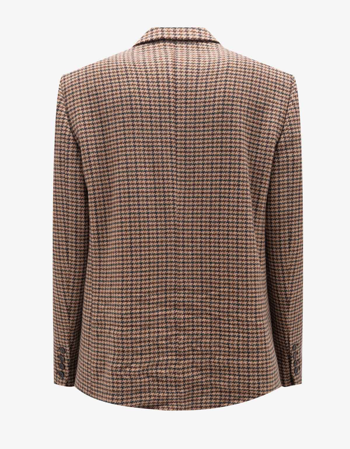 Balenciaga Balenciaga Beige Houndstooth Blazer Jacket
