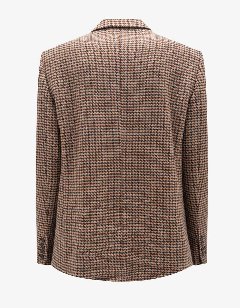 Balenciaga Balenciaga Beige Houndstooth Blazer Jacket