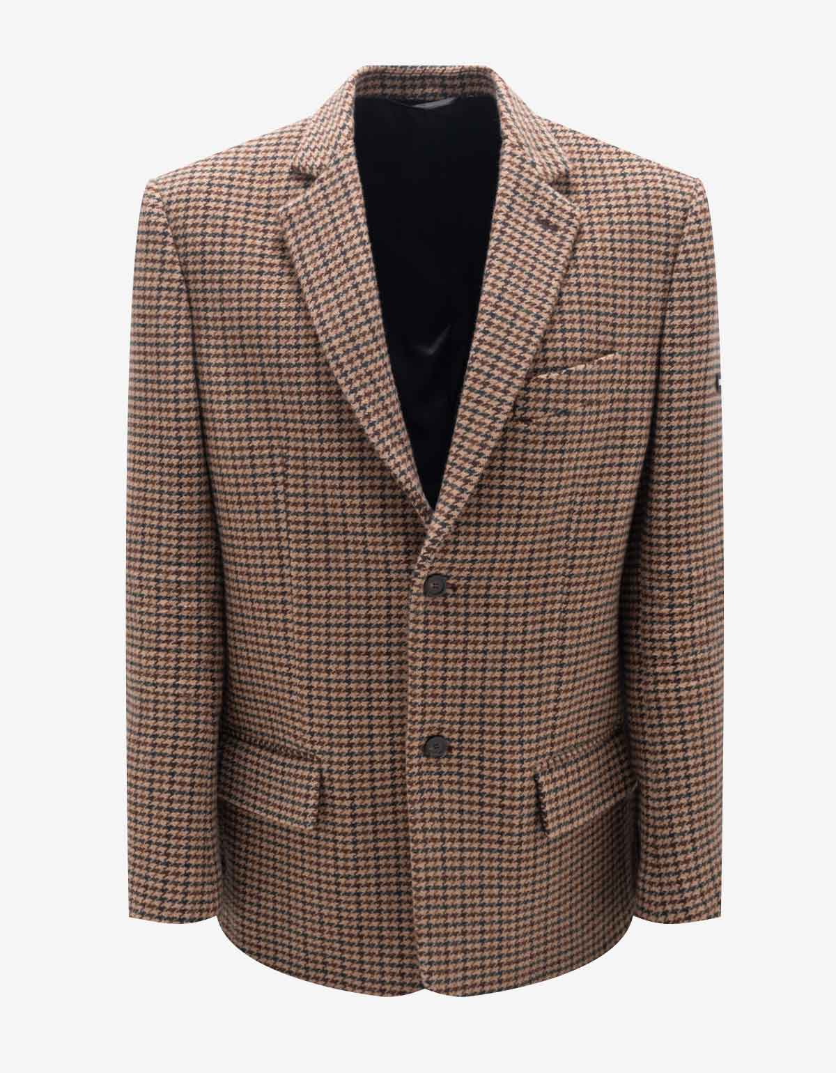 Balenciaga Balenciaga Beige Houndstooth Blazer Jacket