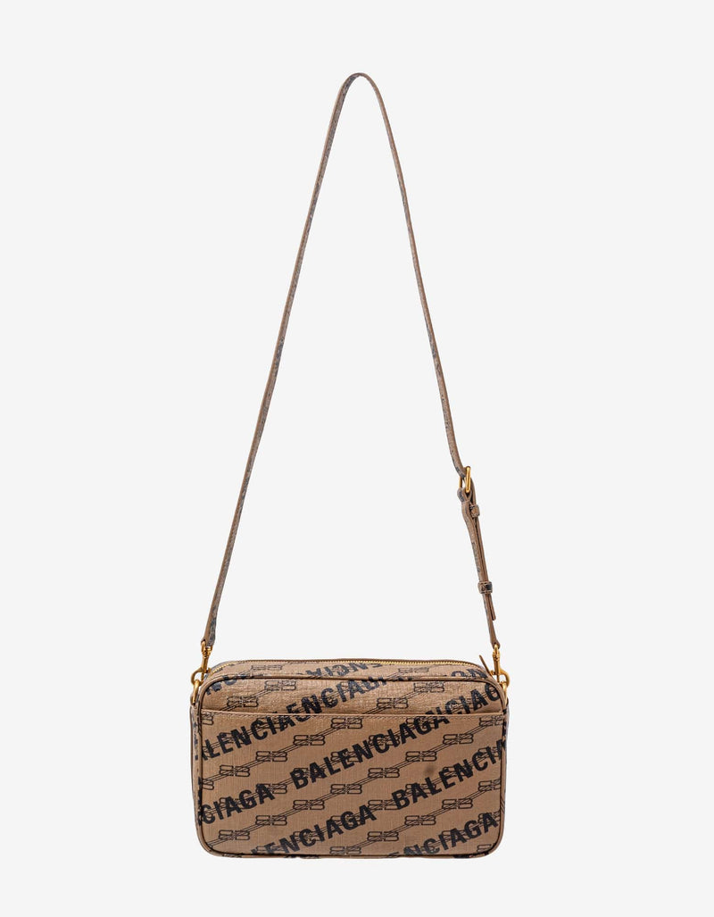 Balenciaga Balenciaga Beige Signature BB Monogram Medium Camera Bag