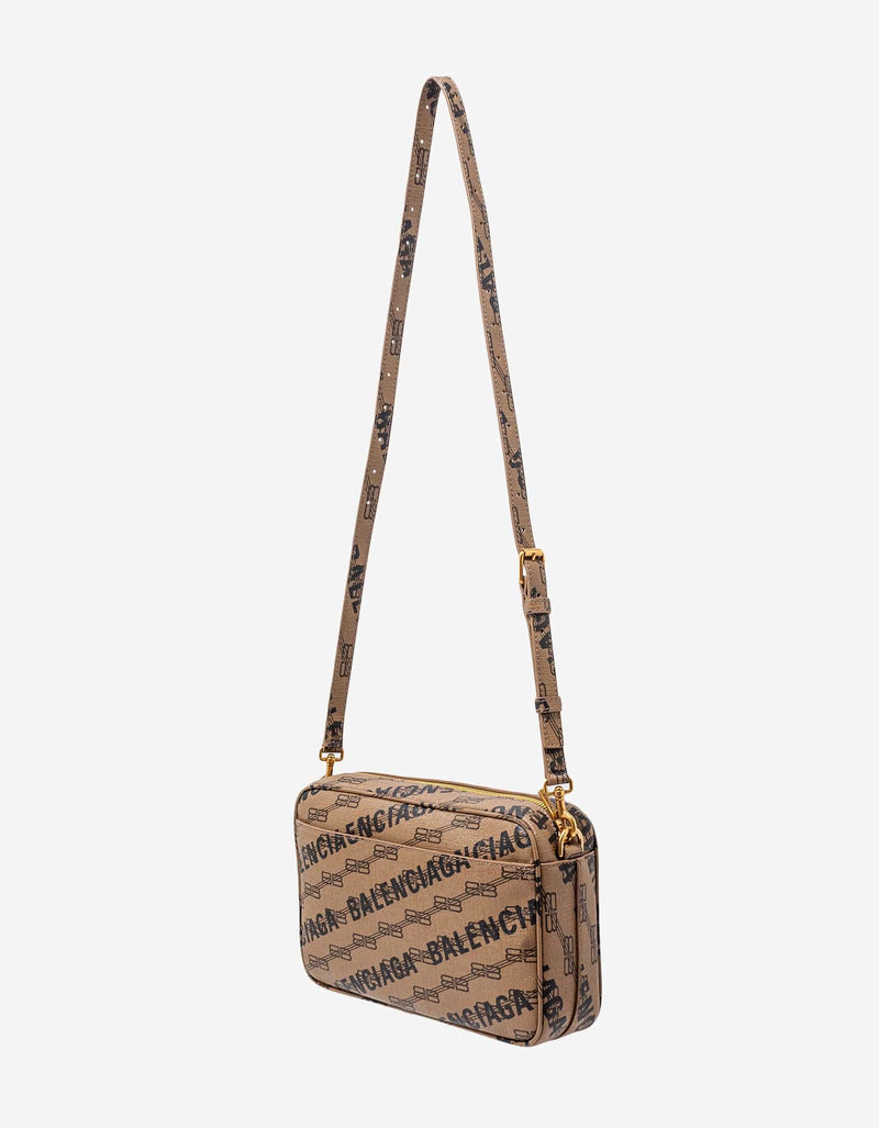 Balenciaga Balenciaga Beige Signature BB Monogram Medium Camera Bag