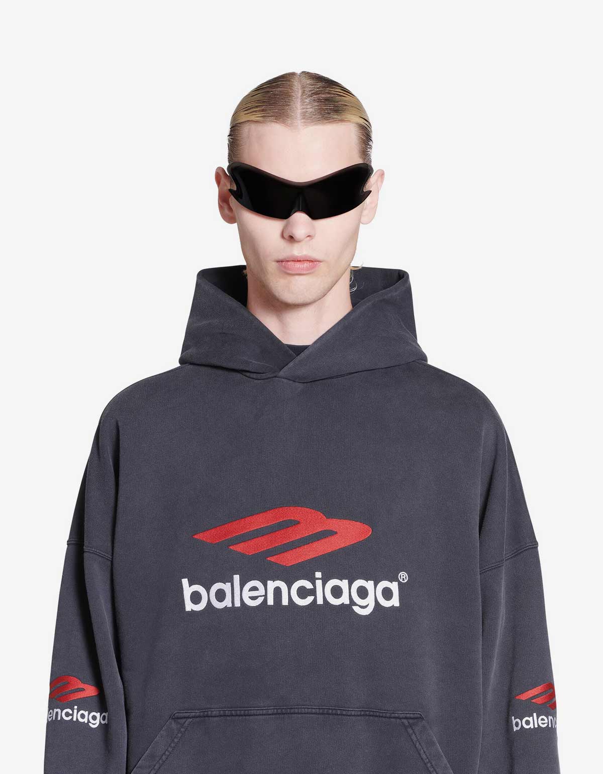 Balenciaga Balenciaga Black 3B Sports Icon Large Hoodie