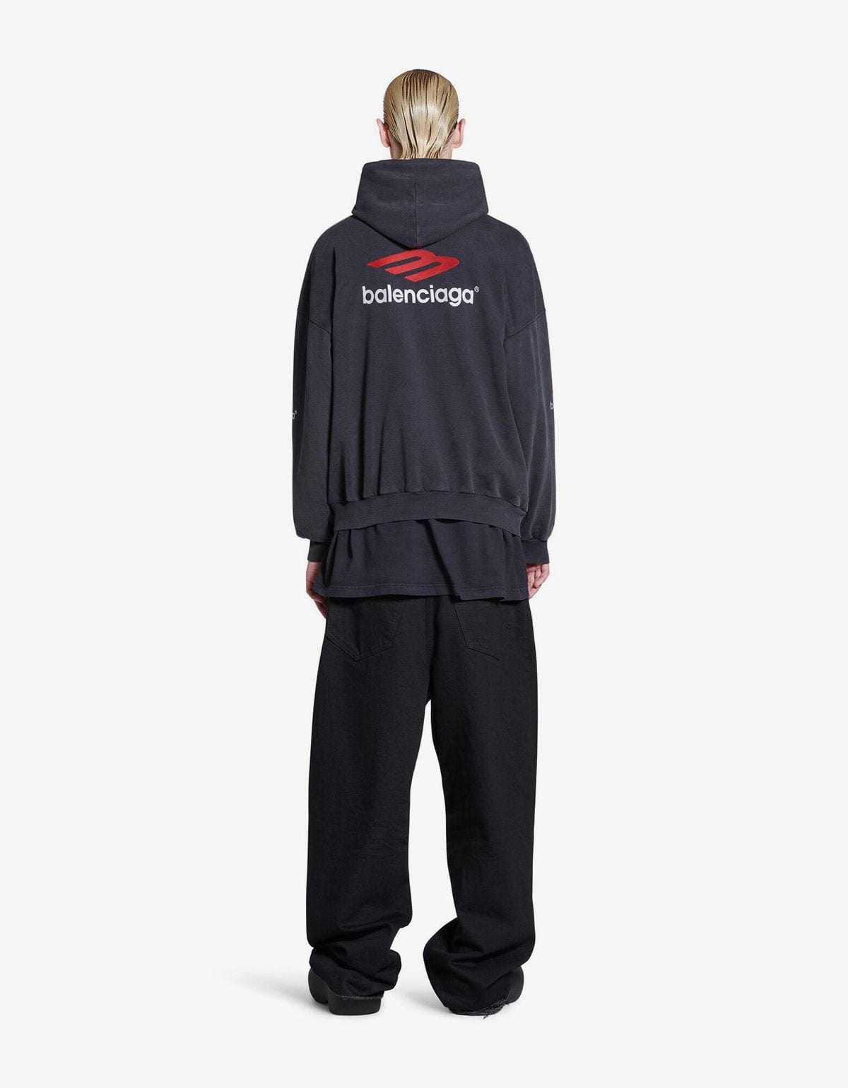 Balenciaga Balenciaga Black 3B Sports Icon Large Hoodie