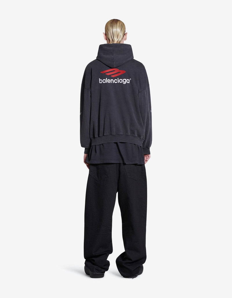 Balenciaga Balenciaga Black 3B Sports Icon Large Hoodie