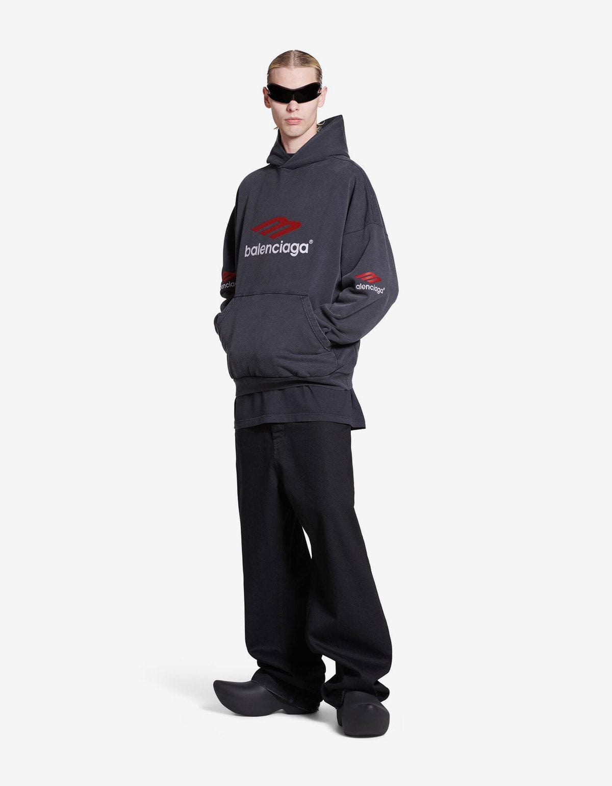 Balenciaga Balenciaga Black 3B Sports Icon Large Hoodie