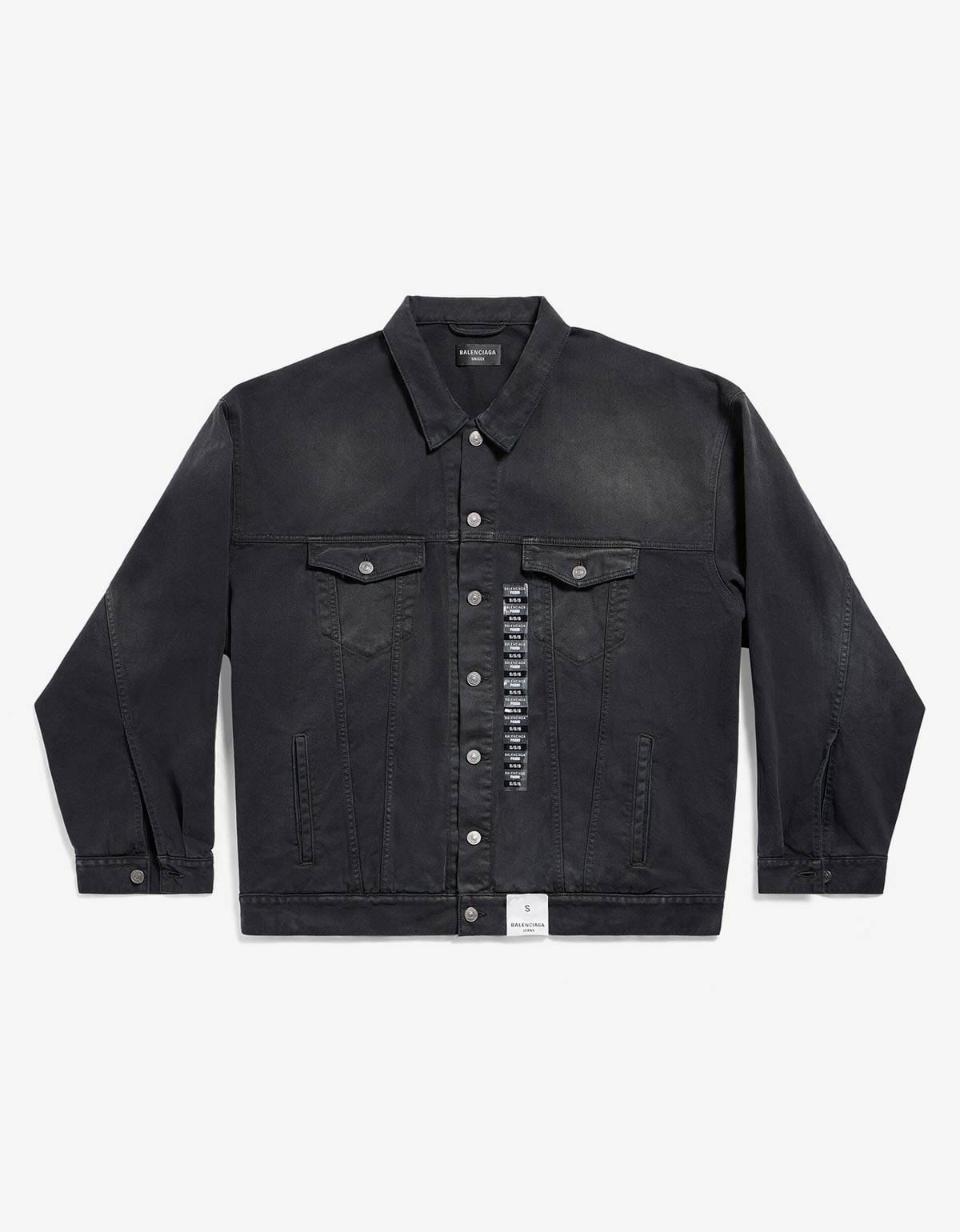 Balenciaga Balenciaga Black Size Sticker Denim Jacket