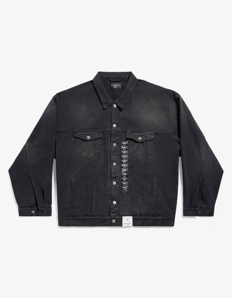 Balenciaga Balenciaga Black Size Sticker Denim Jacket