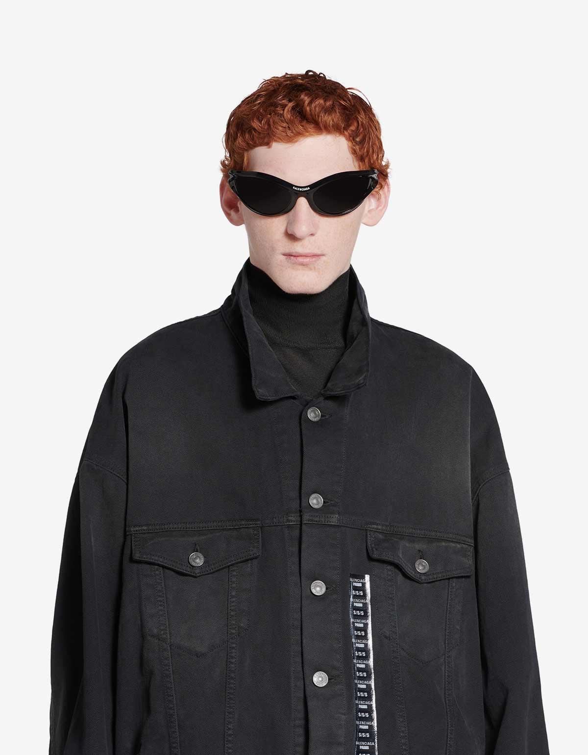 Balenciaga Balenciaga Black Size Sticker Denim Jacket